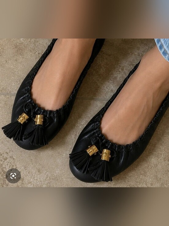 Tory Burch Shoes - Tory Burch Size 10 1/2 Black Tassel Ballet Flats - Classic Women’s Slip-On
